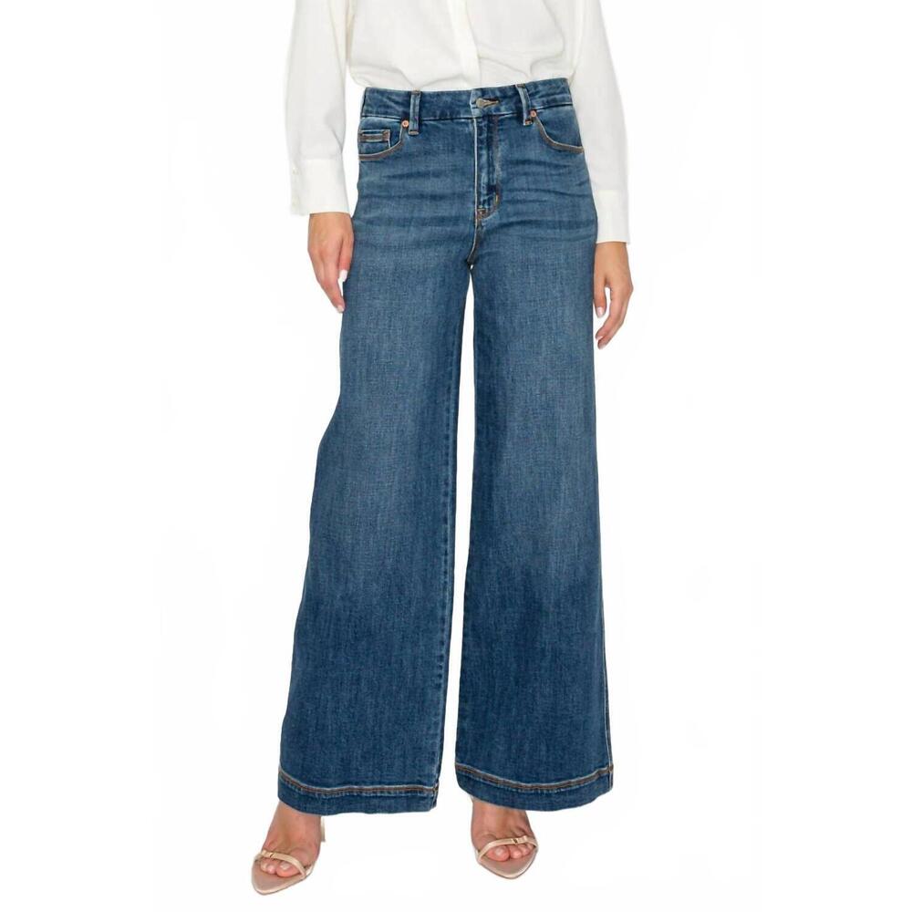 NEW ARTEMIS VINTAGE relaxed high rise palazzo jeans in med wash